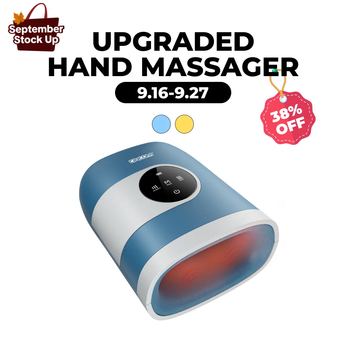 CINCOM Upgraded Hand Massager, Cordless Finger Soother with Comfort Warmth, Customizable Settings, Rechargeable, Provides Soothing Relaxation, Wonderful Gift for Loved Ones,dorm essentials
