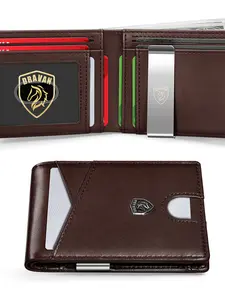 Christmas Vtlask Leather Bi-Fold Wallet Ultra-Thin Rfid Shielded, Anti-Theft Multi-Card Slot Carbon Fiber Holder, Perfect Gift for Men