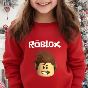 Youth Roblox Character Cartoon Avatar Sweatshirt for Youth, Gaming Sweatshirt, Unisex Crewneck Basic Sweatshirt, Gift for Boys Girls, Back to School Outfit