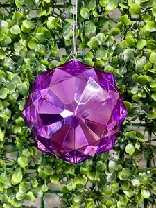 4 Inch Purple Acrylic Octagon Diamond Ornament