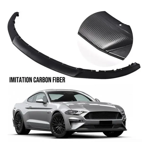 Fit For 13-2014 Ford Mustang R Style Carbon Fiber Look Front Bumper Lip Spoiler