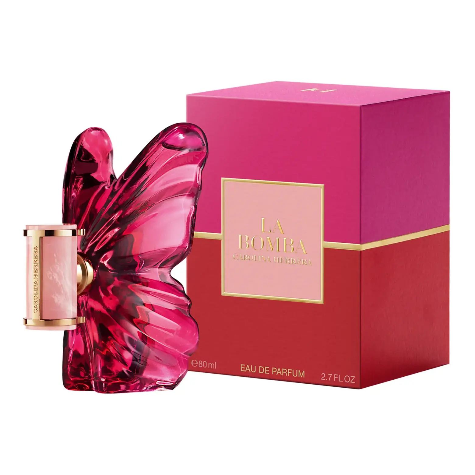 Women's Carolina Herrera La Bomba Eau de Parfum Spray - Feminine Fruity Floral Scent with Pitaya (Dragon Fruit) & Cherry Notes, Elegant Butterfly Design for Daily Wear