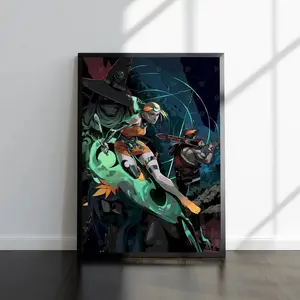 [Unframe] Hades Game Characters Illustration Poster, Mythology Roguelike Wall Art, Stylized Character Artwork, Gamer Room Decor, Indie Game Gift