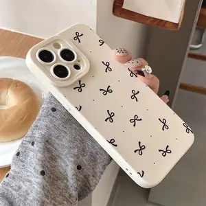 Bowknot Pattern Phone Case Casing, Lightweight Anti-drop Cellphone Smartphone Protective Case Protector, Total Protective Shockproof Mobile Phone Cover Protection for iPhone 17 16 15 14 13 12 11 X XS XR Pro Max Plus Air Accessories