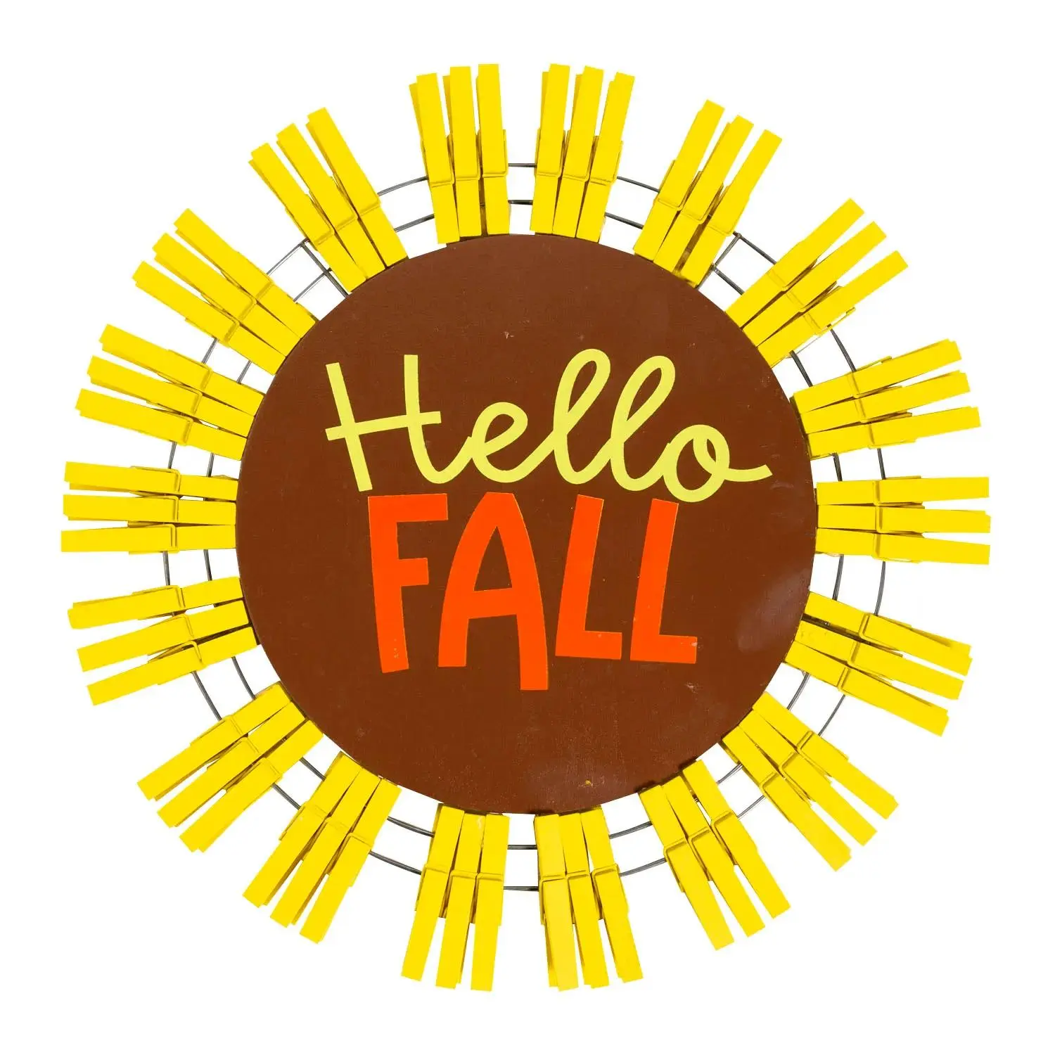 Fun Express Hello Fall Sunflower Clothespin Wreath Craft Kit - Makes 1