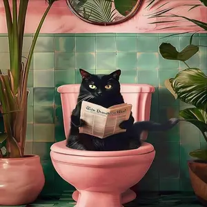 5D Cat Diamond Painting Art Kit DIY Black Cat Diamond Craft Diamond Painting Kit Adult Round Full Diamond Diamond Home Decoration Diamond Art Kit