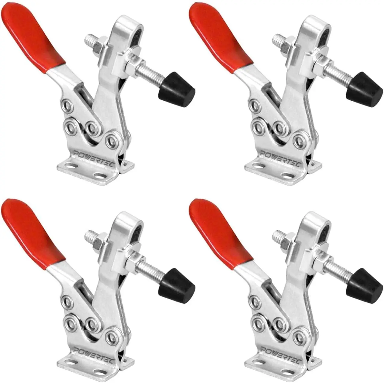 4PK 225D Quick Release Horizontal Toggle Clamps (4 Clamps, 4002), 500 lbs Holding Capacity, Antislip Rubber Pressure Tip for Woodworking Jigs, Welding (20326), Horizontal Clamps