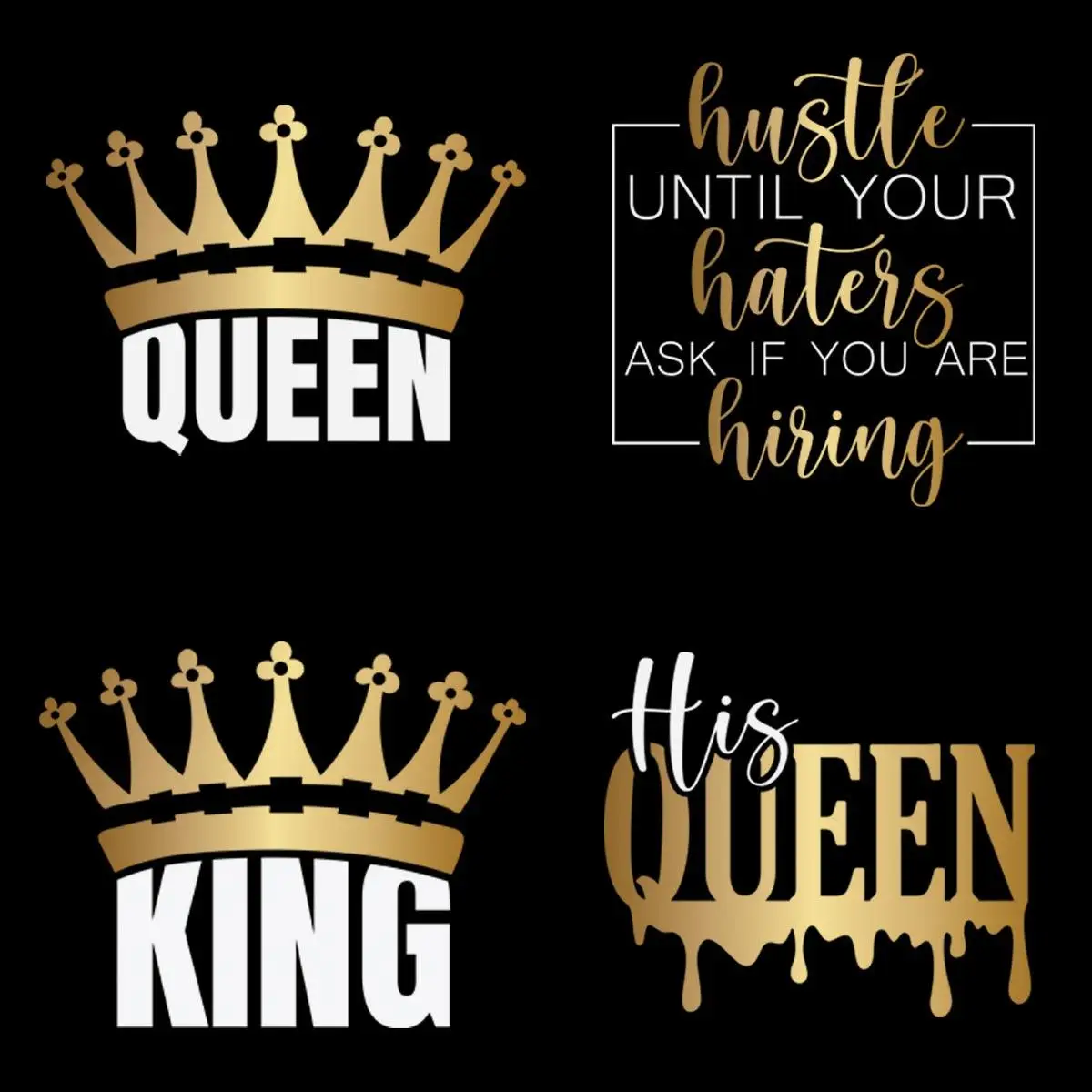 6pcs Crown Letter Pattern Heat Transfer Sticker For Clothes, Heat Press Sticker, Heat Transfer Vinyl, DIY Decoration Thermal Sticker For T-shirt, Hood