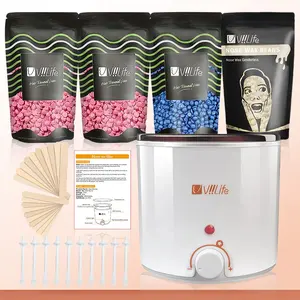 Viilife Hair Removal Kit, Portable Heating Wax Warmer Set, Pain-Free Full Body Use, Quick Heat-Up, Suitable for Home Care, Wax Warmer Machine