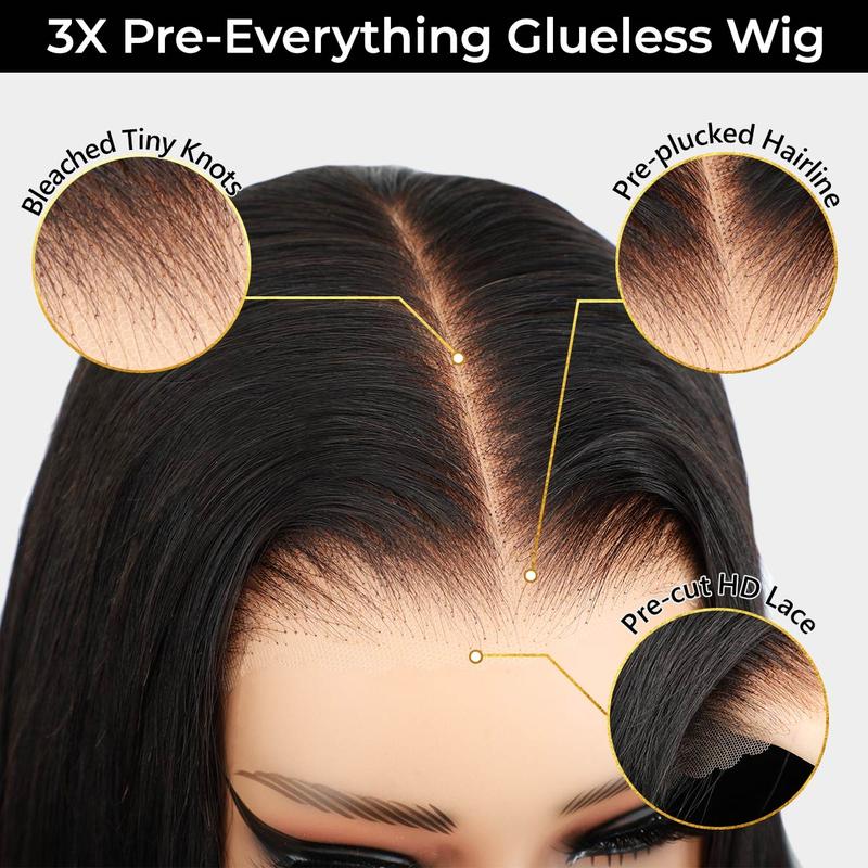 OQ HAIR Body Wave 9x6 HD Lace Wear Go Glueless Wigs Pre Cut Bleached Tiny Knots Lace Front Wigs Human Hair Plucked Natural Hairline
