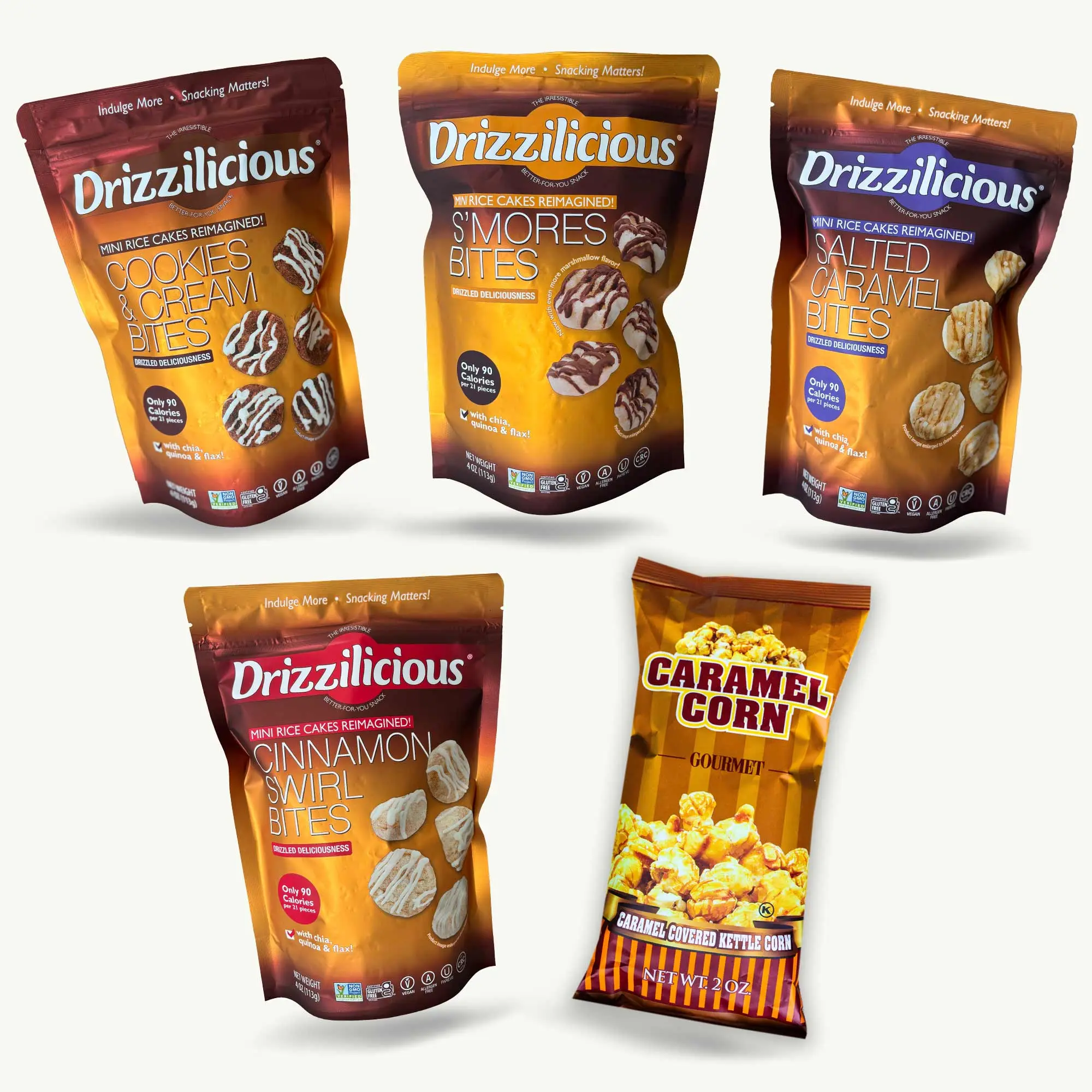 Drizzilicious Mini Rice Cakes Variety Pack - Smores, Salted Caramel ...