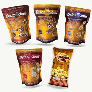 Drizzilicious Mini Rice Cakes Variety Pack - Smores, Salted Caramel, Cookies Cream, Cinnamon Swirl - Caramel Kettle Popcorn 2oz - 5 Items
