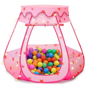 Sumbababy kids Ball Pit Princess Tent Toys with 50 Balls Birthday Gift Indoor Outdoor Foldable Colorful Playspace Playhouse kids outdoor play