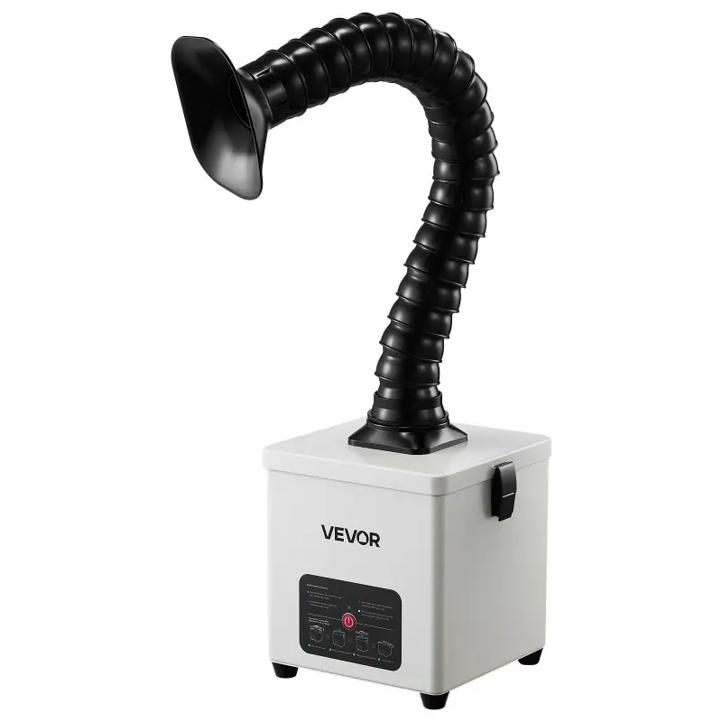 VEVOR Solder Fume Extractor, 3-Stage Filtration Soldering Smoke Absorber with 180 m³/h Strong Suction & 3-Level Airflow, Sheet Metal, Desktop Use