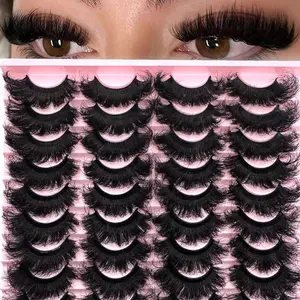 20 Pairs Reusable Russian Dense False Eyelashes, Multi-Layer Curl Soft Fluffy Dramatic Fox Lashes, 3D Crafted, Perfect for Parties