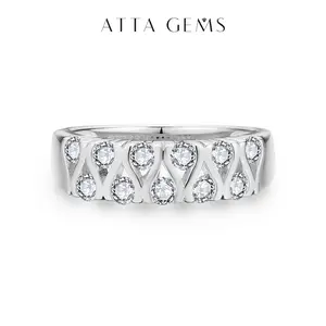 New 0.66ct Synthetic Moissanite Ring for Women D VVS1 Color Engagement Wedding Band Fine Jewelry Luxury Gift R122