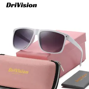 DriVision Unisex Classic Sporty Full Frame Sunglasses Running Square Frame Polarized Sunglasses UV400