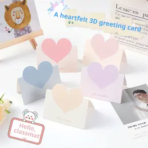 Graduation Season Gifts: Heart-Shaped 3D Greeting Cards, Postcards, Small Paper Cards, Handwritten Blessing Cards, Foldable, High-End Blank Blessing Message Cards, To Leave Beautiful Memories