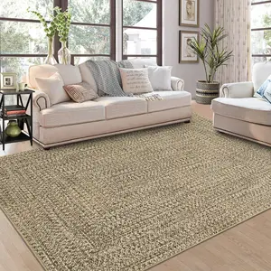 Printed Braided Washable Rug Non-Slip Stain Resistant Area Rug Farmhouse Solid Color Printed Braided Rug Suitable for Living Room Hallway Kitchen