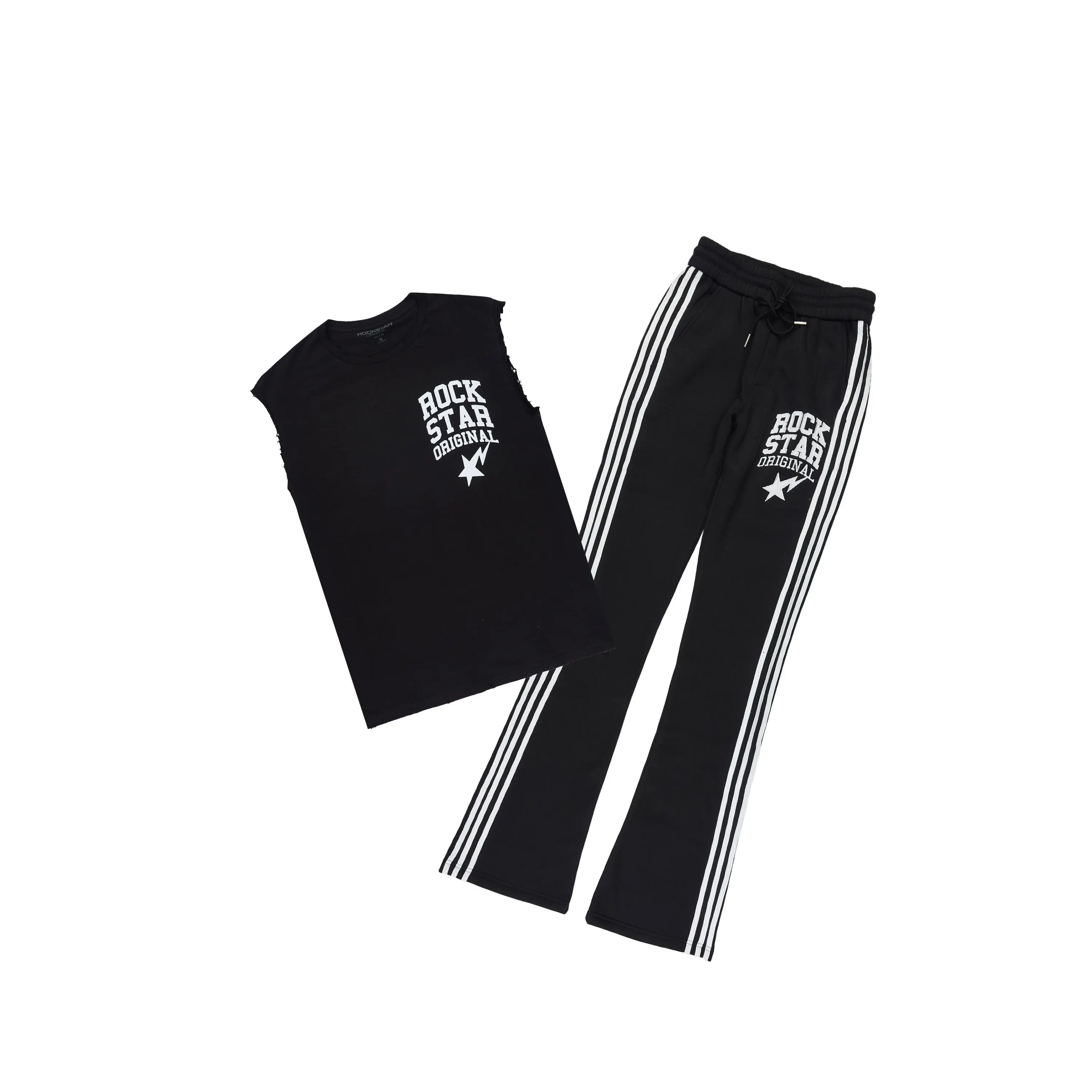 Gerrit Black Cut Sleeve/Baggy Pant Track Set