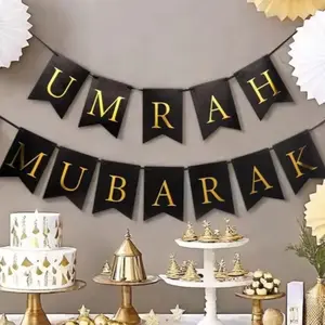 Umrah Mubarak banner- Available in white or black