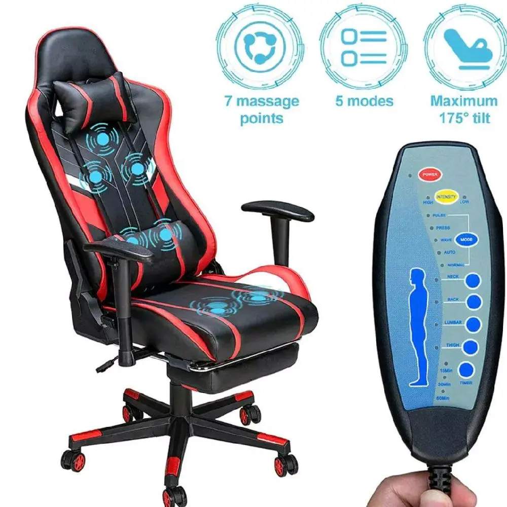 GC-RC03 Massage Gaming Chair 7-Point Adjustable Seat Height Ergonomic Office Chair