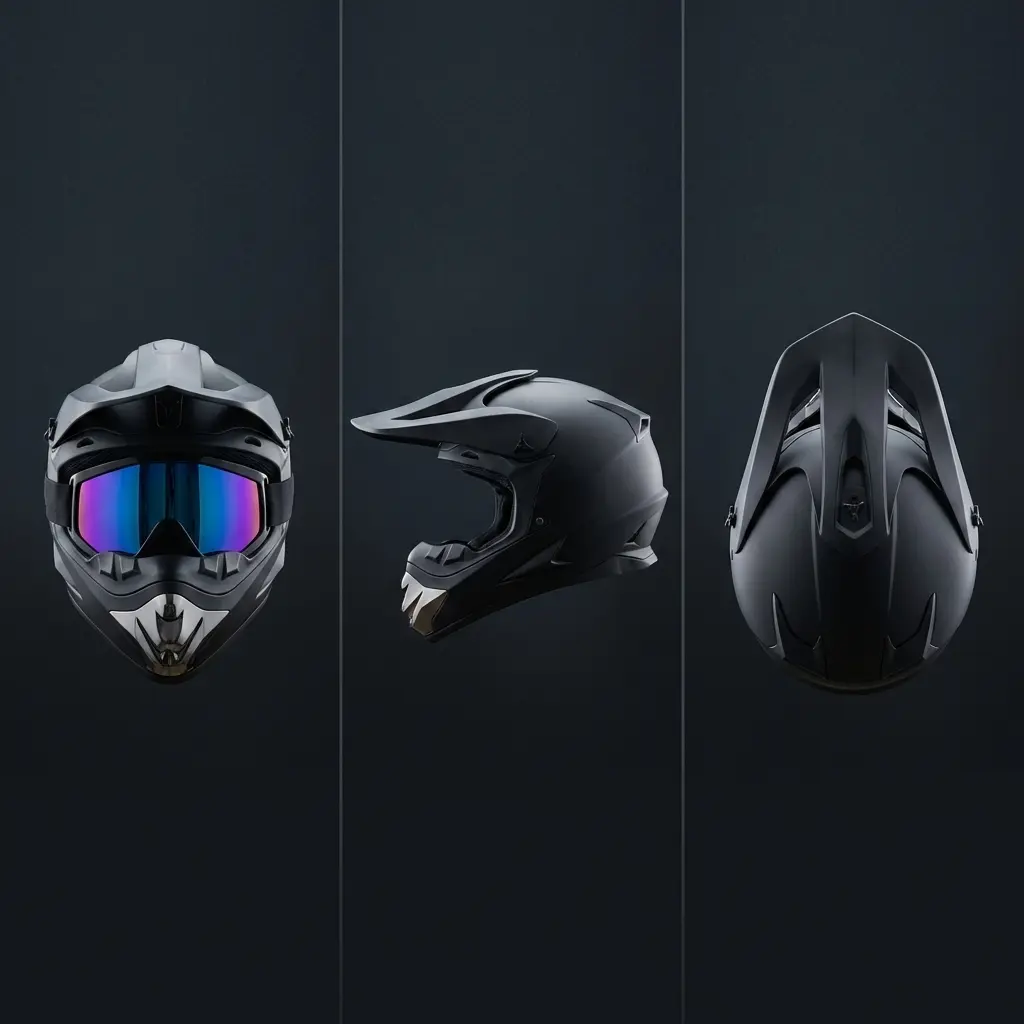 DOT Certified Full Face Aerodynamic Helmet with Goggles -  Tactical Off-Road Helmet, Windproof Breathable Racing Helmet Kit, Adjustable Safety Motorcycle Helmet with Gloves & Face Mask for Adult ATV & E-Bike