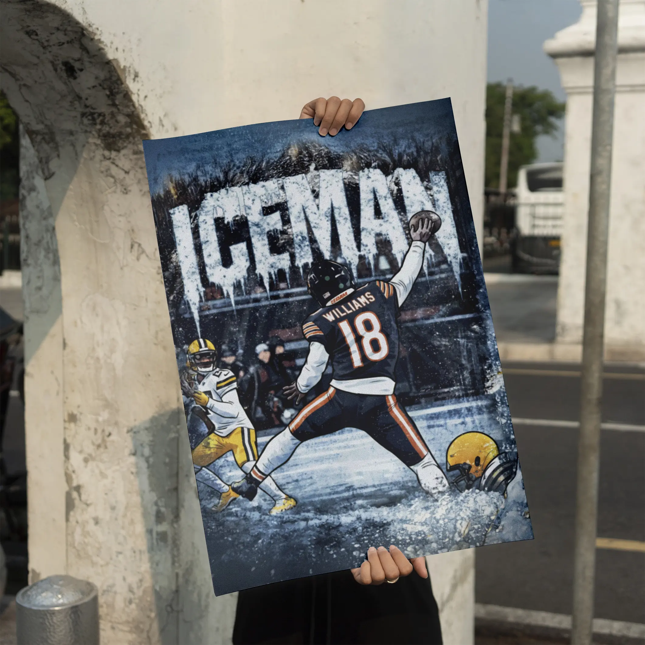 Chicago Jumpman Caleb "Iceman" Williams Poster (Frame is NOT included), Caleb Williams Poster