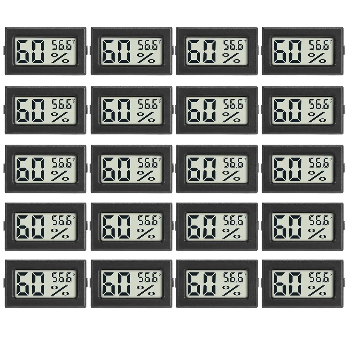 Dazone Mini Digital Thermometer Hygrometer, Indoor Temperature & Humidity Monitor (℉) for Reptile Habitats, Fridges & Jars