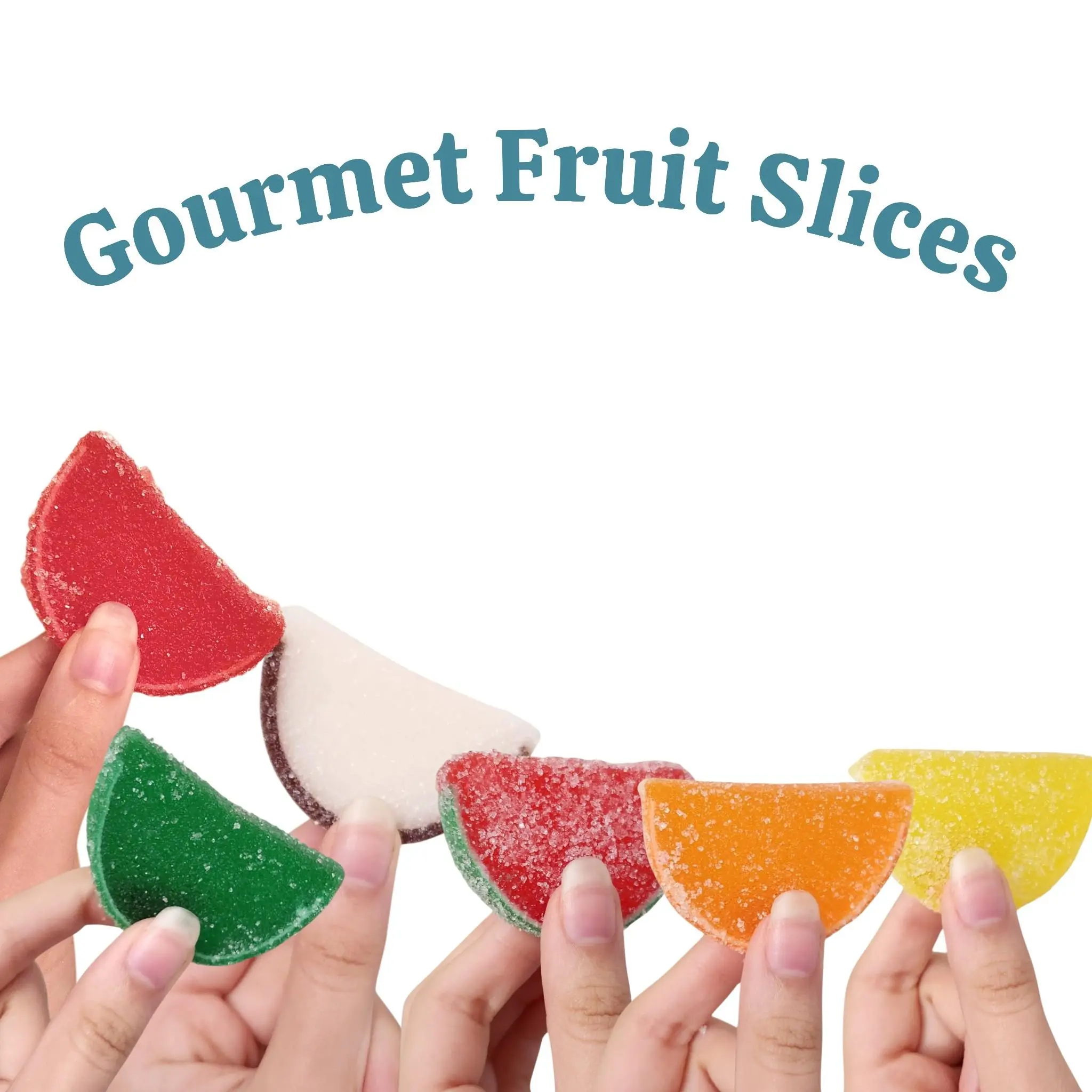 Gourmet Fruit Slices Candy | Large Sugar-Coated Fruit Candy | Choose Your Flavor