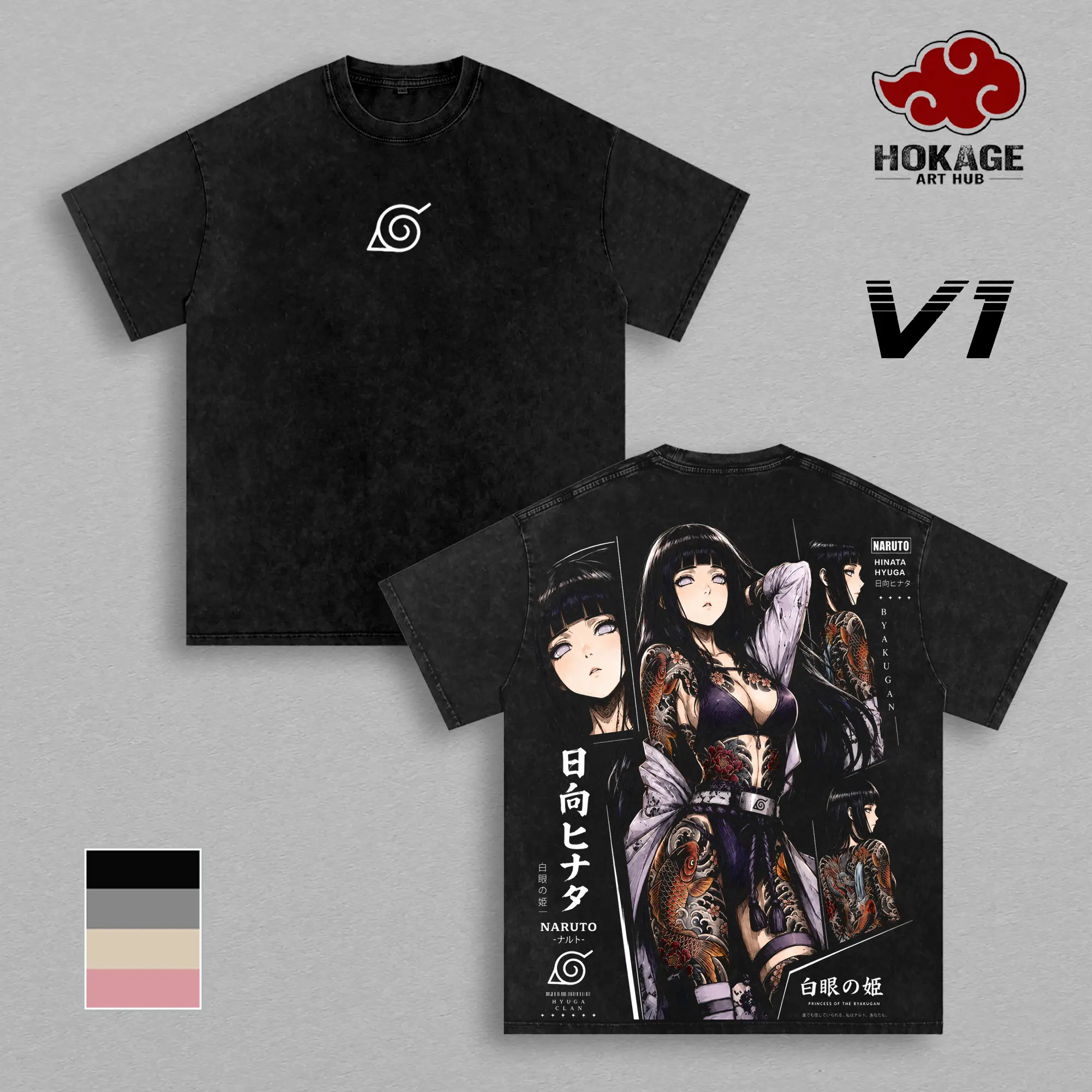Hinata Hyuga NRT T-Shirt, Byakugan Hyuga Clan Graphic Tee, Back Print Vintage 90s Anime Shirt, Graphic Tees Men, Trendy Tshirts, Men's T Shirts, NRT Streetwear, Unisex Cotton Distressed Tee, Merch For Men, Men Fashion Graphic Tee