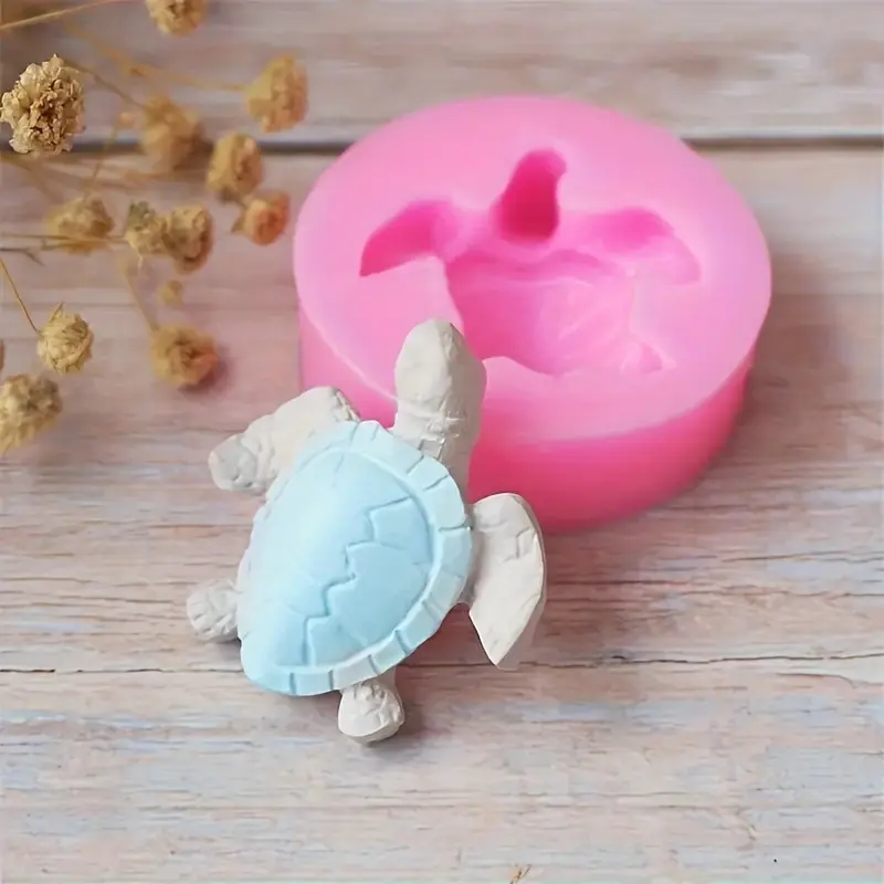 1Pc Adorable Turtle-Shaped Silicone Mold Molding: Versatile, Non-Toxic, and Easy-Clean for DIY Candles, Soaps & Crafts - Perfect for Handmade Gifts