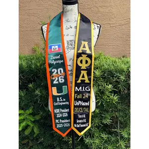 Dual Colored Panel Custom Graduation Stole (HBCU Style) Graduation Stole