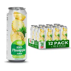 Vinut 100% Pure Pineapple Juice – Refreshing Tropical Fruit Juice, Not From Concentrate, All-Natural, No Added Sugar (Available in 6, 12, and 24 Packs)