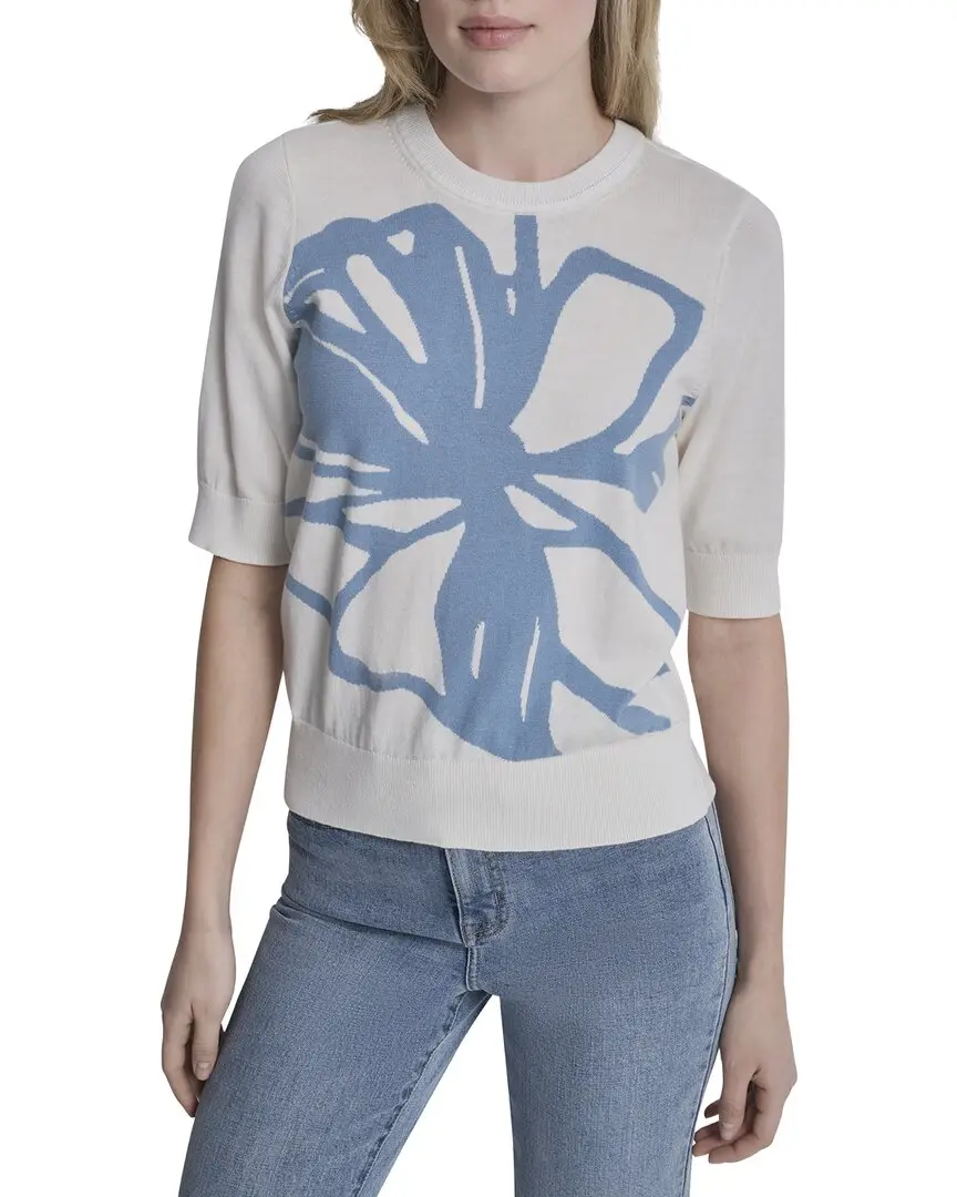 DKNY Graffiti Floral Jacquard Sweater