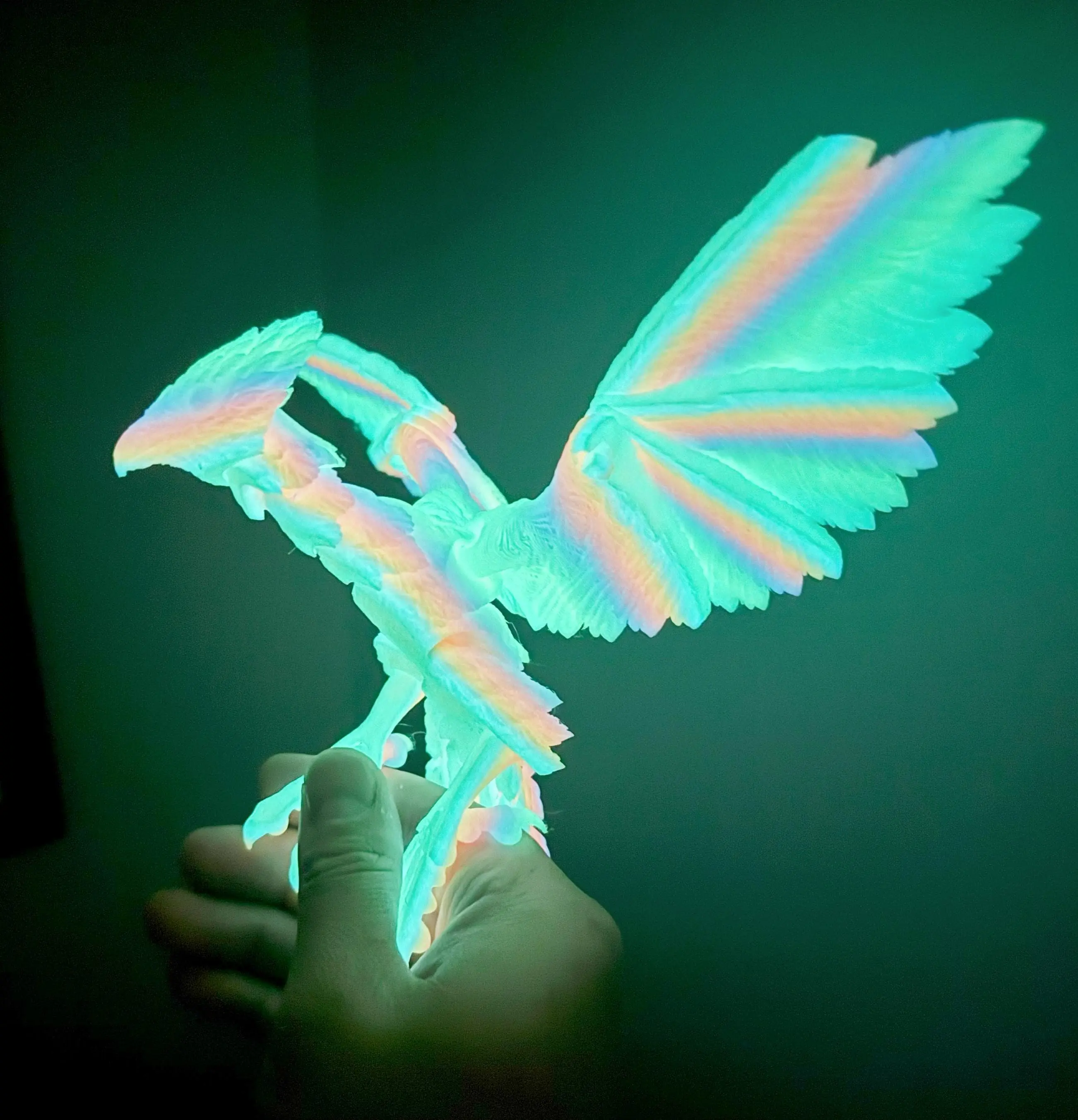 Articulated Phoenix, 3D printed articulated Phoenix fidget desk toy | Mythological Creatures | sensory | Glow in Dark | Desk Accessory Decor Ornaments