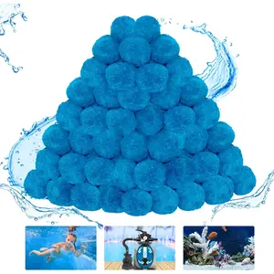 4 lbs Pool Filter Balls, New Upgrade Efficient Swimming Pool Filter Sand Alternative, Reusable Eco-Friendly Blue Filter Media Balls, Replace 150 lbs Filter Sand, Lasts for Several Seasons