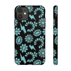Western Turquoise, Tough Phone Cases, Multiple Phone Styles, Punchy, Cowgirl, Fashion, Phone Case For Iphone 11 - 17