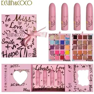 Kevin and Coco Love makeup eyeshadow palette Compact Lightweight Lipstick Set-Cosmetics
