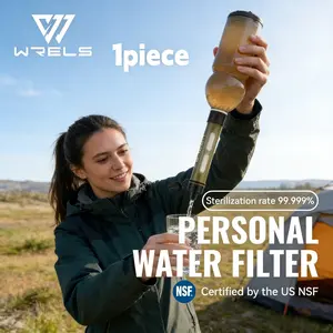 Portable Outdoor Transparent Window Filter, Hiking Camping Water Purifier, Adventure Drinking Filter, Compatible with Water Bottles