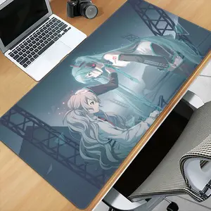 Hatsune Miku Inspiration, Mouse Pad, Large Size Gaming and Office Keyboard Pad, Suitable for Gaming, Computer and Workspace Decoration, Desktop Mouse Pad, Office Worker, Non-Slip Rubber Base, Suitable for Halloween Gifts, Festive Gifts