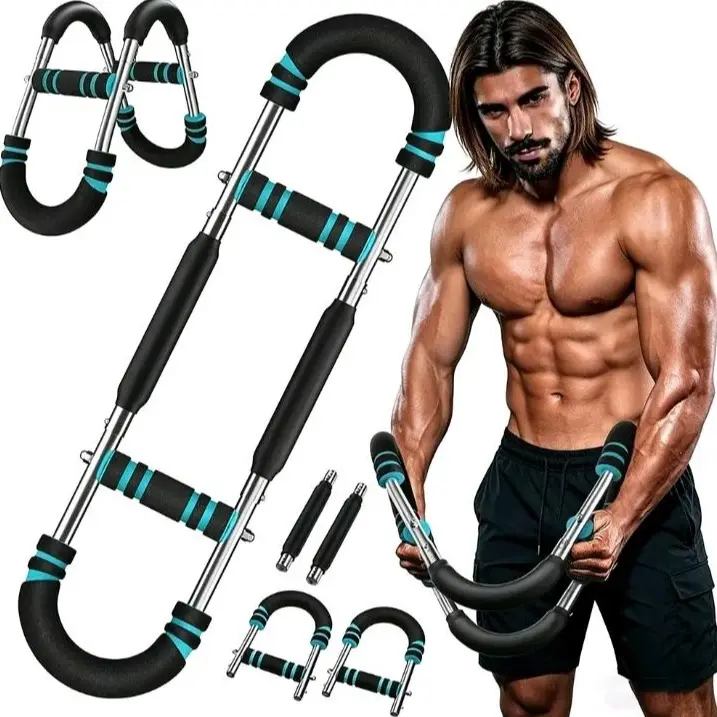 Adjustable Power Twister Bar Arm Trainer, Chest & Arm Strength Training Equipment for Men, Portable Upper Body Workout Tool for Home Gym Fitness Summervibes