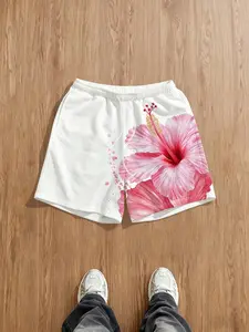 Unisex Floral Print Sport Shorts, Comfortable & Stylish Design, Ideal for Sports & Casual Wear, Perfect for Men & Women