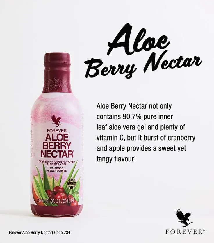 Forever Aloe Berry Nectar 1L Multi-Pack Natural Aloe Vera Fruit Juice Supplement Beverage, Vitamin C, Cranberry - Supports Digestion, Urinary Health