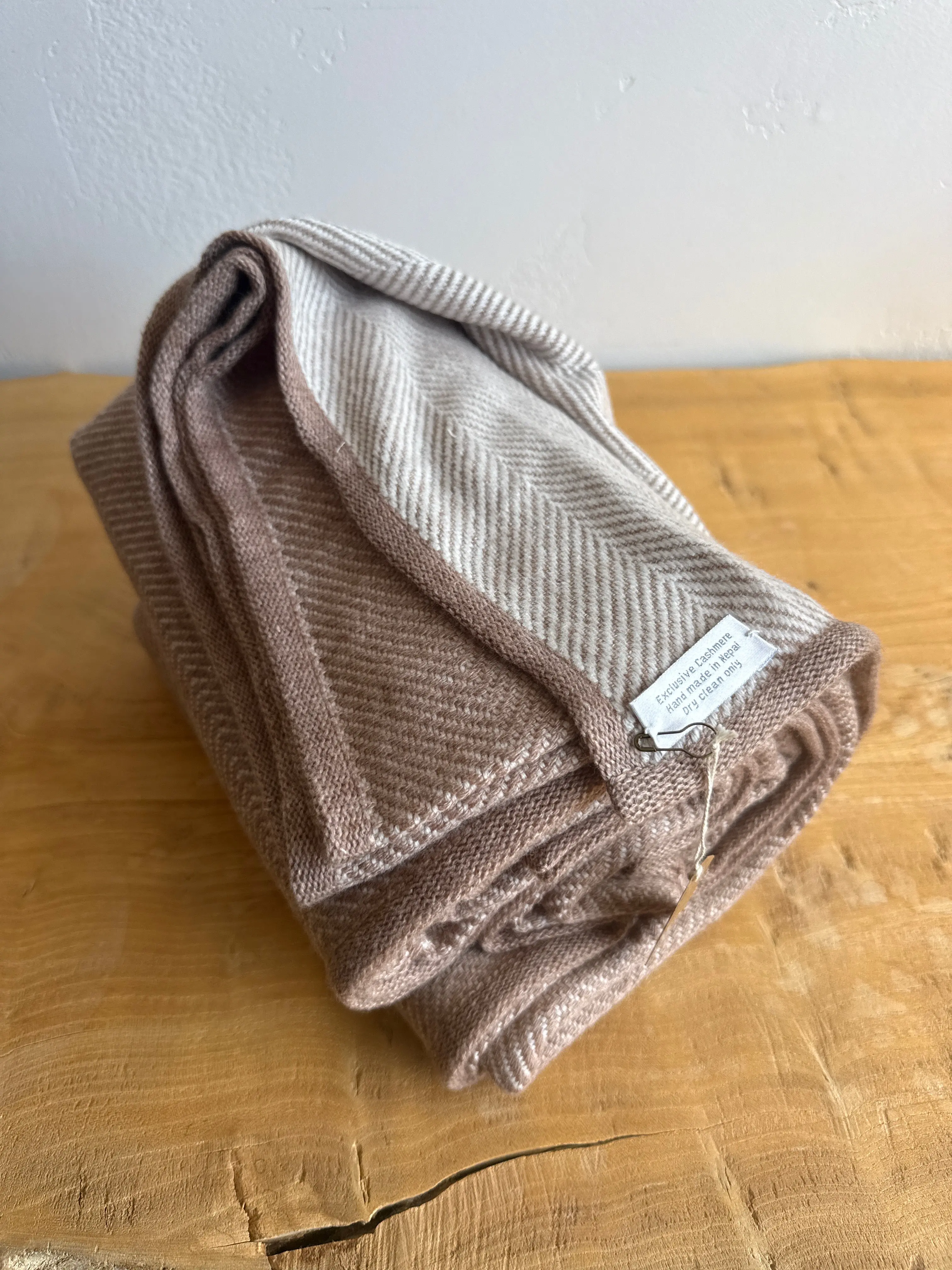 Cashmere Tan Reversible Throw Blanket