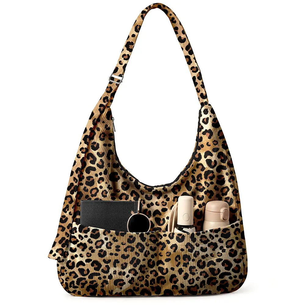 Miss Adola Large Corduroy Hobo Bags for Women - Cute Slouchy Shoulder Crossbody Tote Bag with Zipper & Pockets, Travel Work