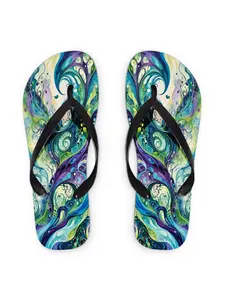 New Women'S Flip Flops for Summer 2026, Featuring Open Toe Design And Available in Various Colors And Sizes. These Flat-Heeled Sandals Showcase a Lively Swirl Pattern, Perfect for Mother'S Day, Easter, Holiday Gifts, Women Shoes