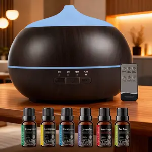 BPA-Free Ultrasonic Diffuser, 550ML Aromatherapy Humidifier with 7-Color Lights & Auto Shut-Off, Safe for Bedrooms, Offices & Pet-Friendly Homes - Black
