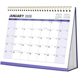 2026 Desk Calendar - Desktop Calendar 2026, Jan. 2026 - Dec. 2026, 12 Months Desk Calendar 2026, Standing Flip Calendar 2026, 9.8" x 8.3", Thick Paper