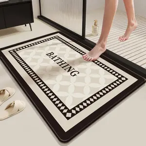 Super Absorbent Bathroom Mat, Extra Thick Silica Gel Pad for Bathrooms and Doorways, Non-Slip Washable Rug, Home Decor Essential, Bathroom Decorative Mat, Diatomite Absorbent Mat, Bath Mats